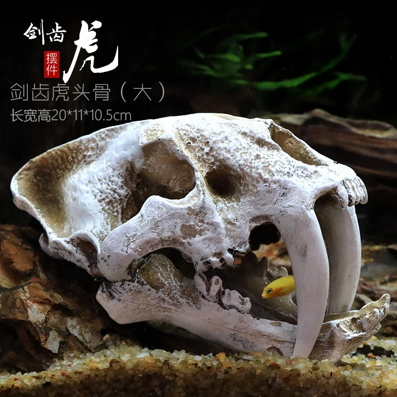 Aquarium Decoration Dinosaur Skull Reptile Aquatic Plant Simulated Skull Fish Tank Ornament Aquarium Hideout Aquarium Landscape