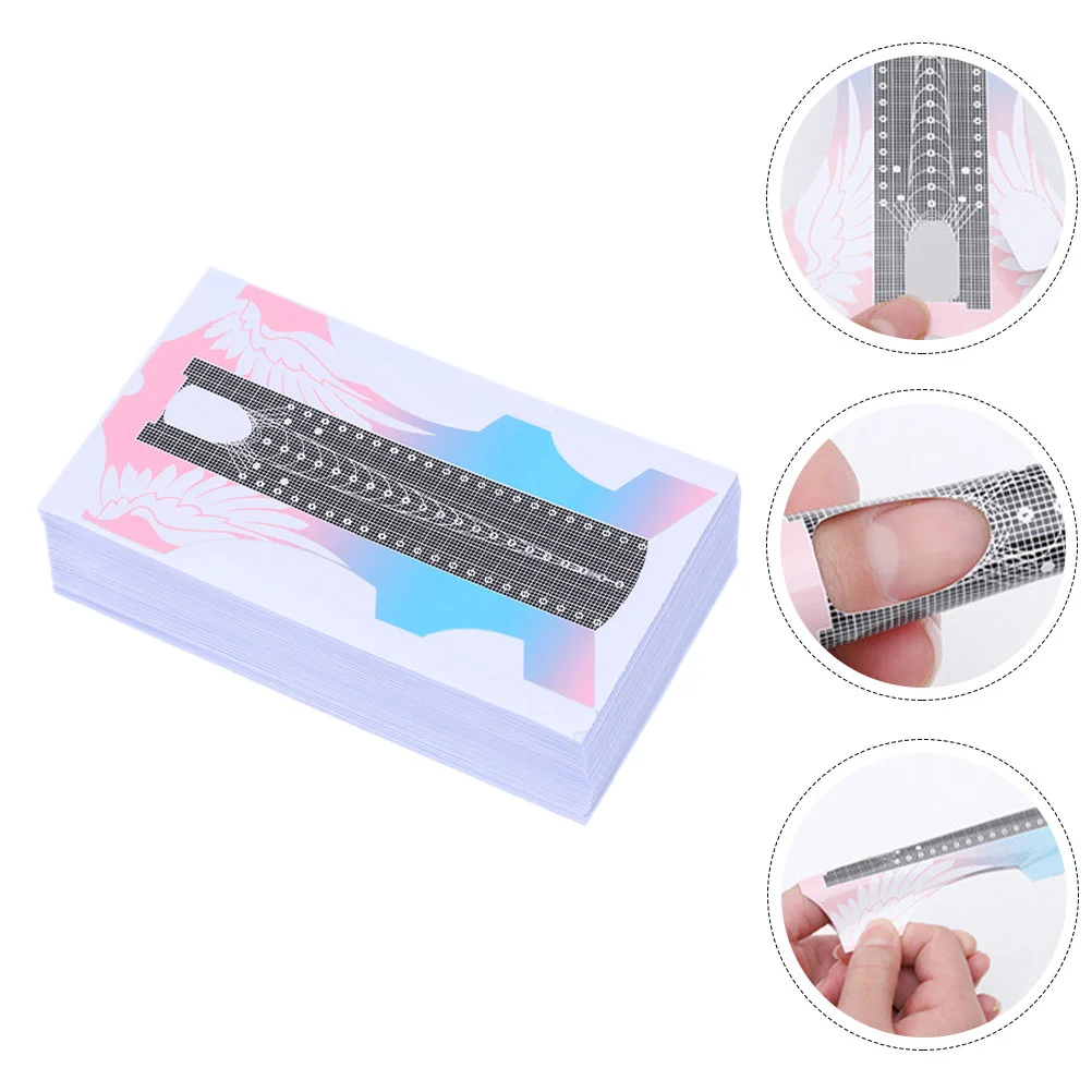 100-delige nagelverlengingsset extra lange papierhouder stickers gereedschap manicure gids