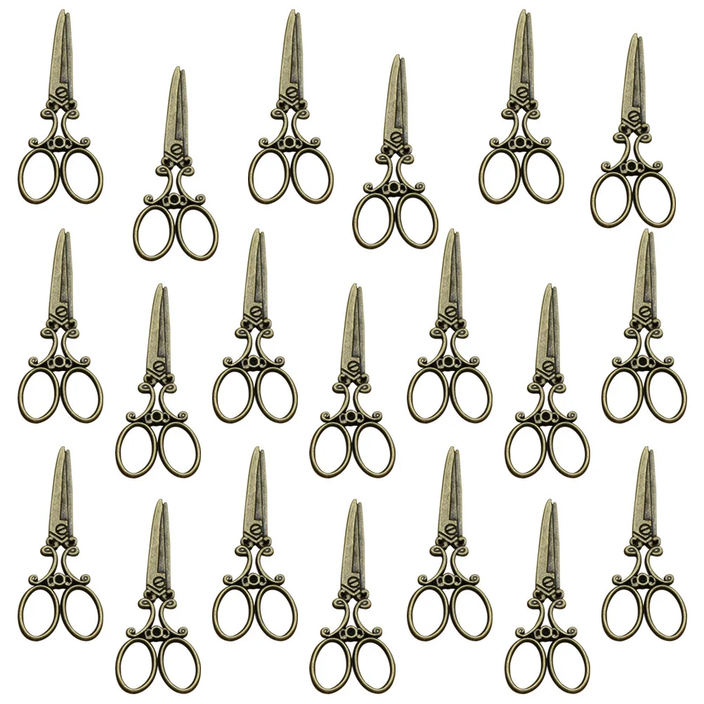 20pcs Barber Scissor Pendant Alloy Charm Diy Jewelry Making Accessory For Necklace Bracelet Keychain Craft Decor Bronze