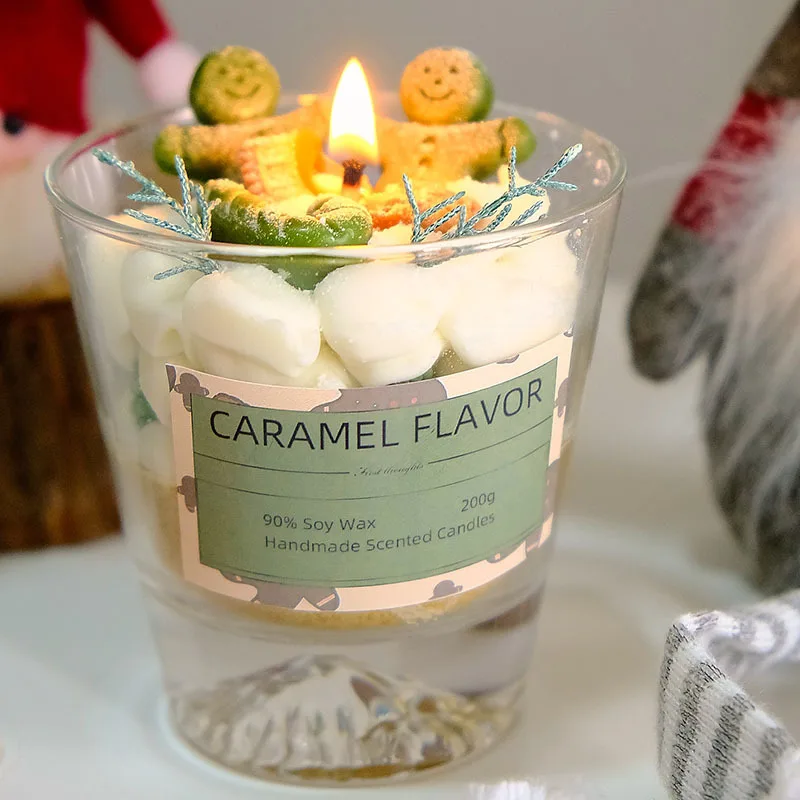 Gingerbread Man Scented Candle Creative Candle Home Decor Handmade Soy Wax Gingerbread Man Scented Candle