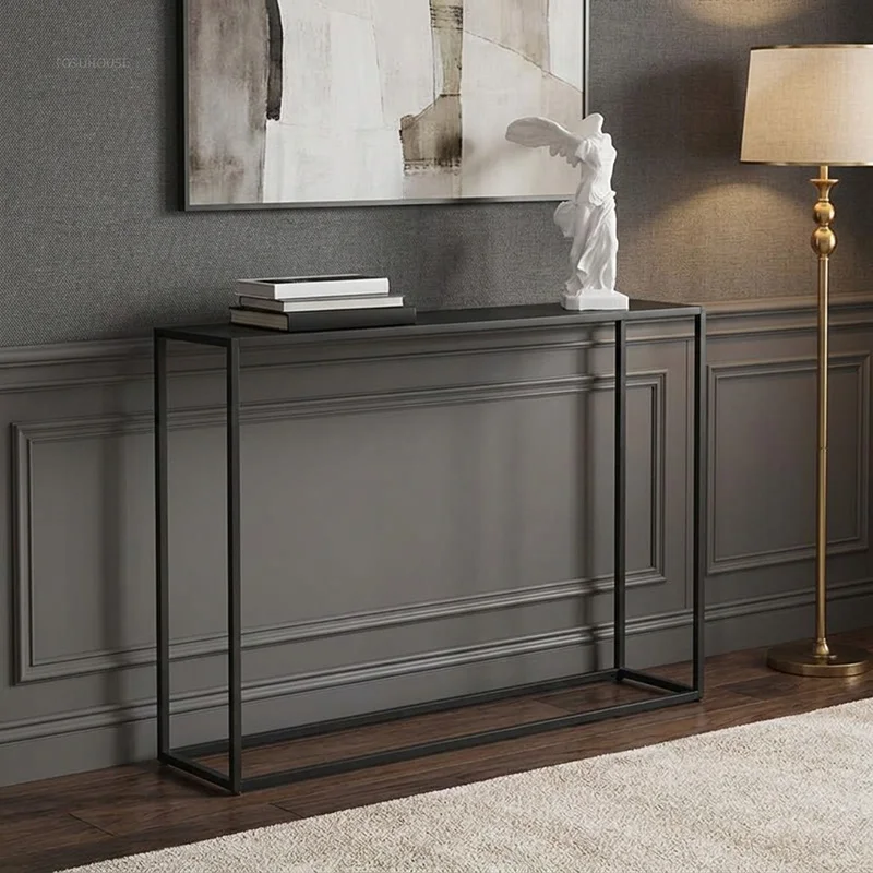 

Nordic Iron Console Table Floor-standing Wall-mounted Sofa Simple Storage Rack Minimalist Design for Hallway Living Room