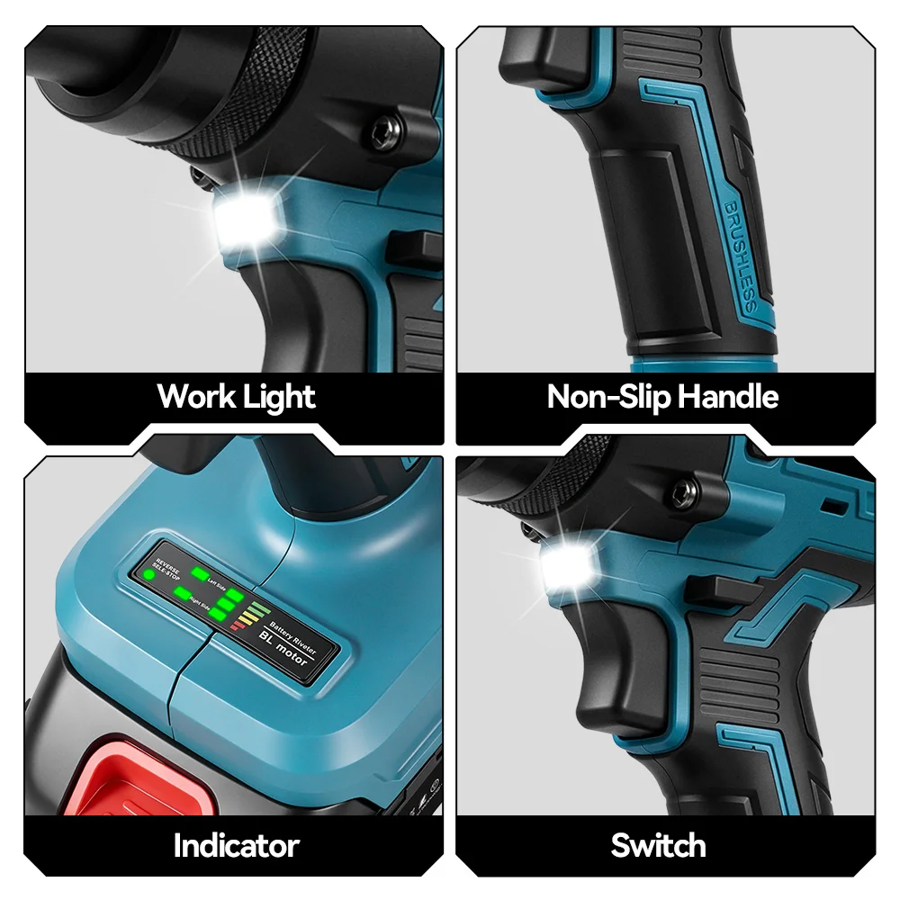 ONEVAN 25000N Brushless Electric Rivet Gun Cordless Rivet Nut Gun Drill Insert Automatic Riveting Tool For Makita 18V Battery Pin