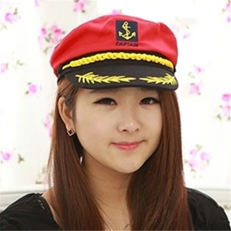 

Черно-бело-красная вышитая регулируемая хлопковая военная кепка, винтажная матросская шляпа, ретро-кепка капитана, морская фуражка