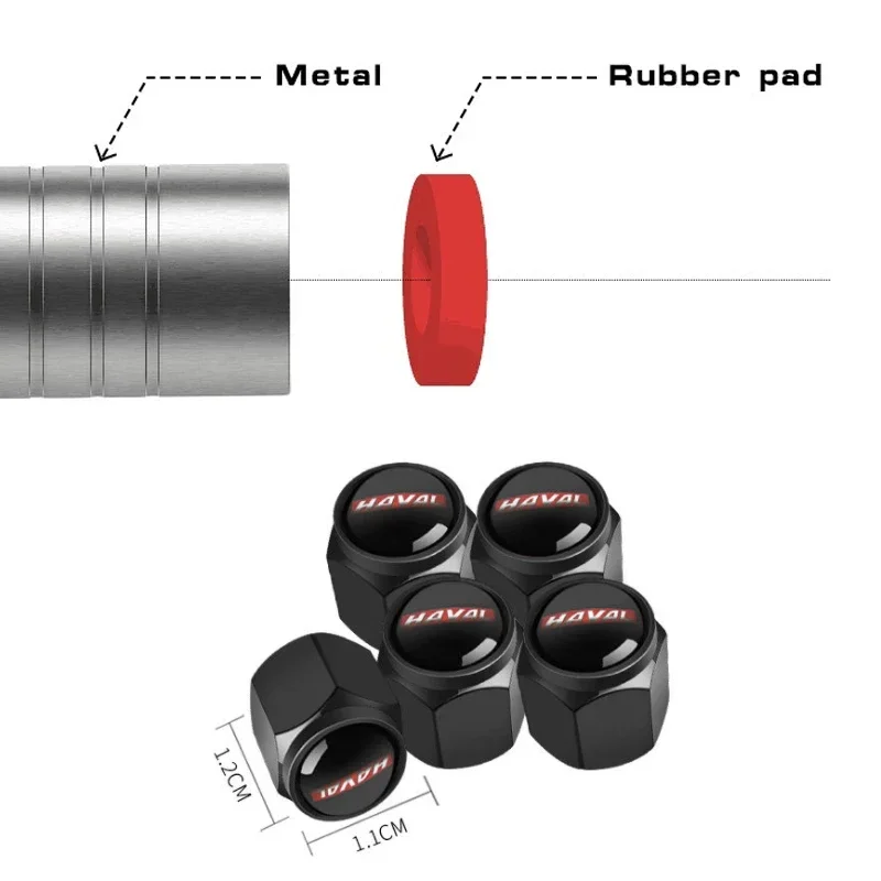 자동차 휠 타이어 에어 밸브 캡, Chery Jaecoo J7 J8 6 스템 커버, 브랜드 액세서리 포함