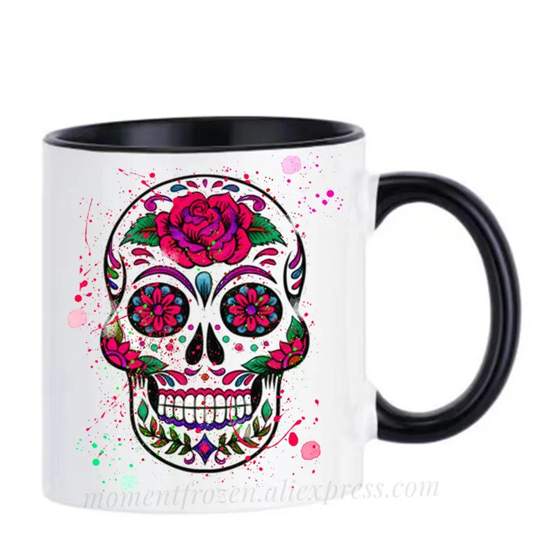 Mexican Skull Cups Caffeine Cocoa Coffee Mugs Tea Mugen Friend Gifts Home Decal Milk Tableware Coffeeware Teaware Beer Drinkware