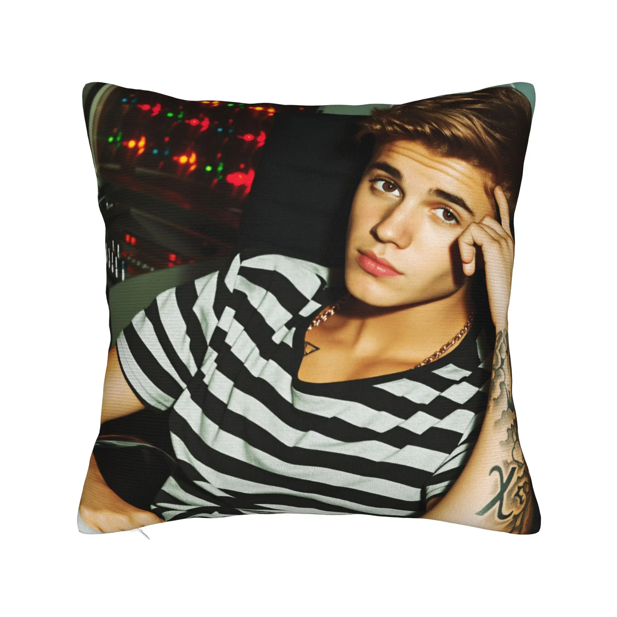 J-JustinS B-Bieber Pillow Case  Print Pillow Cover For Sofa Car Home Decor Novelty Pillowcases