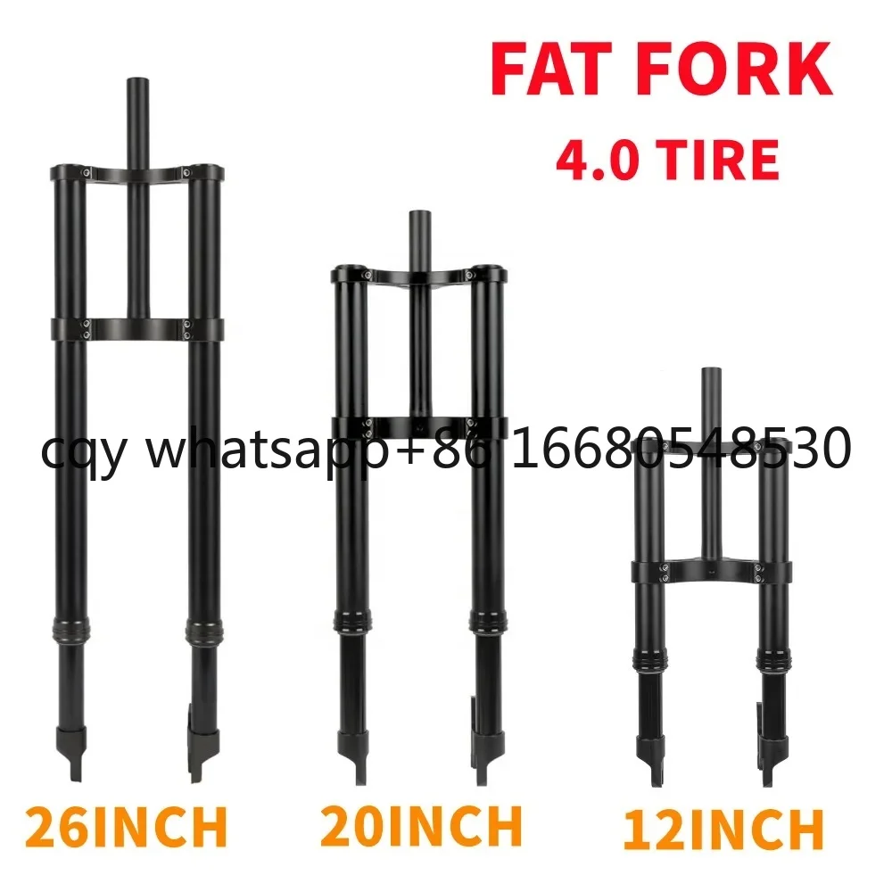 AD HIMALO Double Crown Spring Shock sorber Aluminum Inverted Fork 12 Inch 20 Inch 26 Inch 4.0  Tire 135mm Snow Ebike