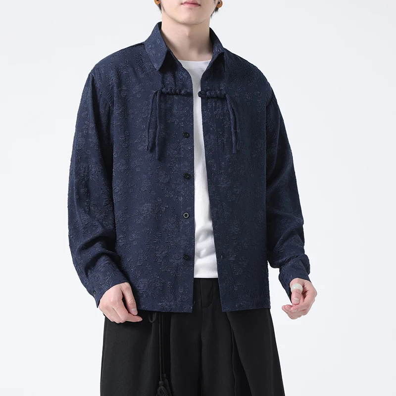 Modern Chinese Style Red Wedding Shirt Tassel Frog Button Tang Suit Blouse for Men Women Long Sleeve Festival Cheongsam Top 5XL