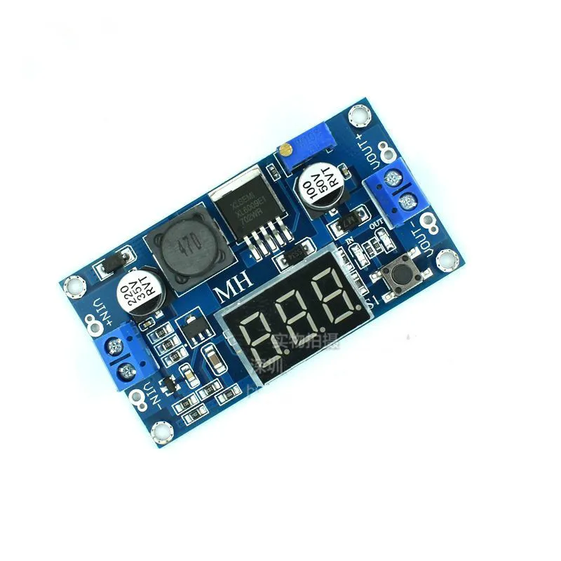 

XL6009 DC-DC adjustable boost module 3V~32V rises 5V~35V output adjustable with voltmeter display