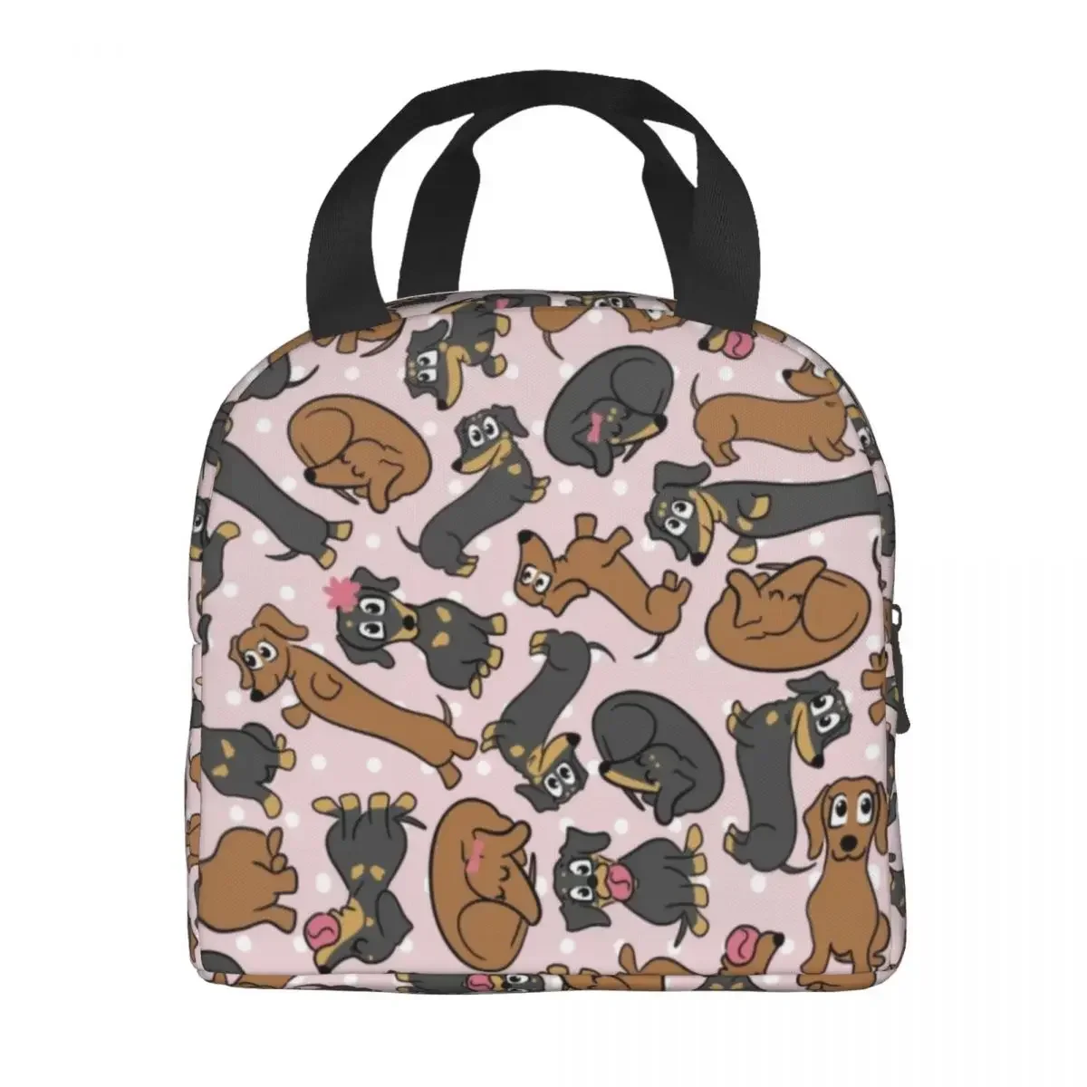 Custom Cute Dachshund Cuties Lunch Bag Women Cooler Warm Insulated Lunch Boxes for Kids School