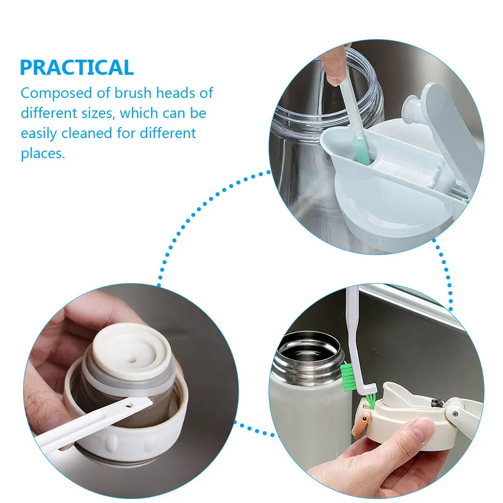 16Pcs Bottle Cleaning Brush Set Multi-Size Small Scrubbers for Bottles Water Cups Lids Keyboards Air Conditioner Outlet Detail