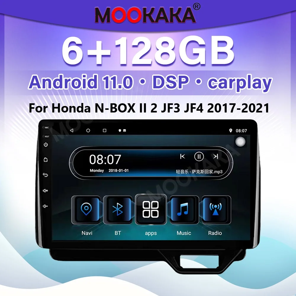 9 Inch Car Radio For Honda N-BOX II 2 JF3 JF4 2017-2021 Carplay Android Auto Multimedia Player GPS Navigation Head Unit Screen