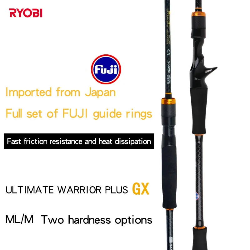 

WinsCraft Fuji Ultralight Casting Spinning Lure Fishing Rod, High Carbon Distance Throwing Rod, M, ML, 2Section, 1.98m, 2.28m