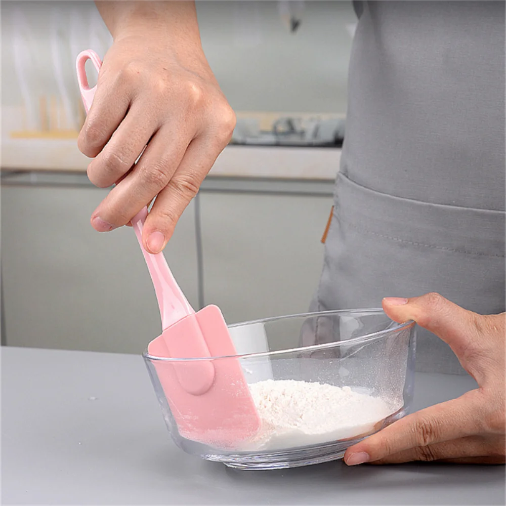 3Pcs Non-Stick Silicone Cream Scraper Bread Cake Butter Spatula Mixer Oil Brush With PP Handle Cake Spatula Kitchen Baking Tool