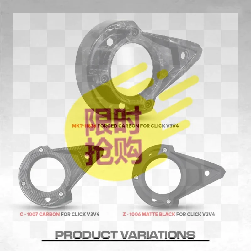 【CMO】MOTOX CLICK V2 / CLICK V3 / CLICK V4 Pulley Cover With Transparent Screen Matte Black /Carbon 1PC