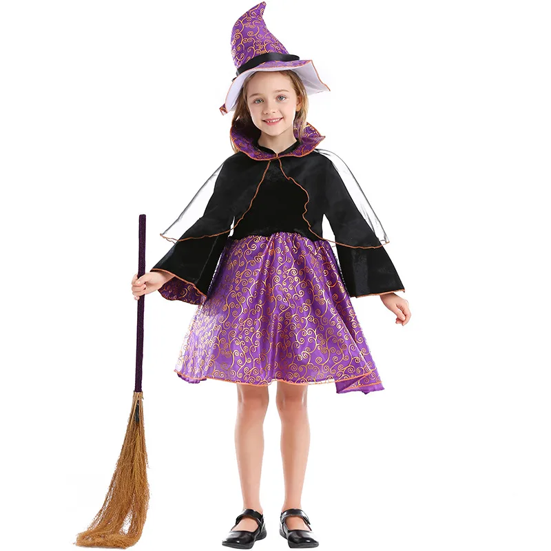 

Halloween Cosplay Witch Children Magic Girl Stage Show Costume