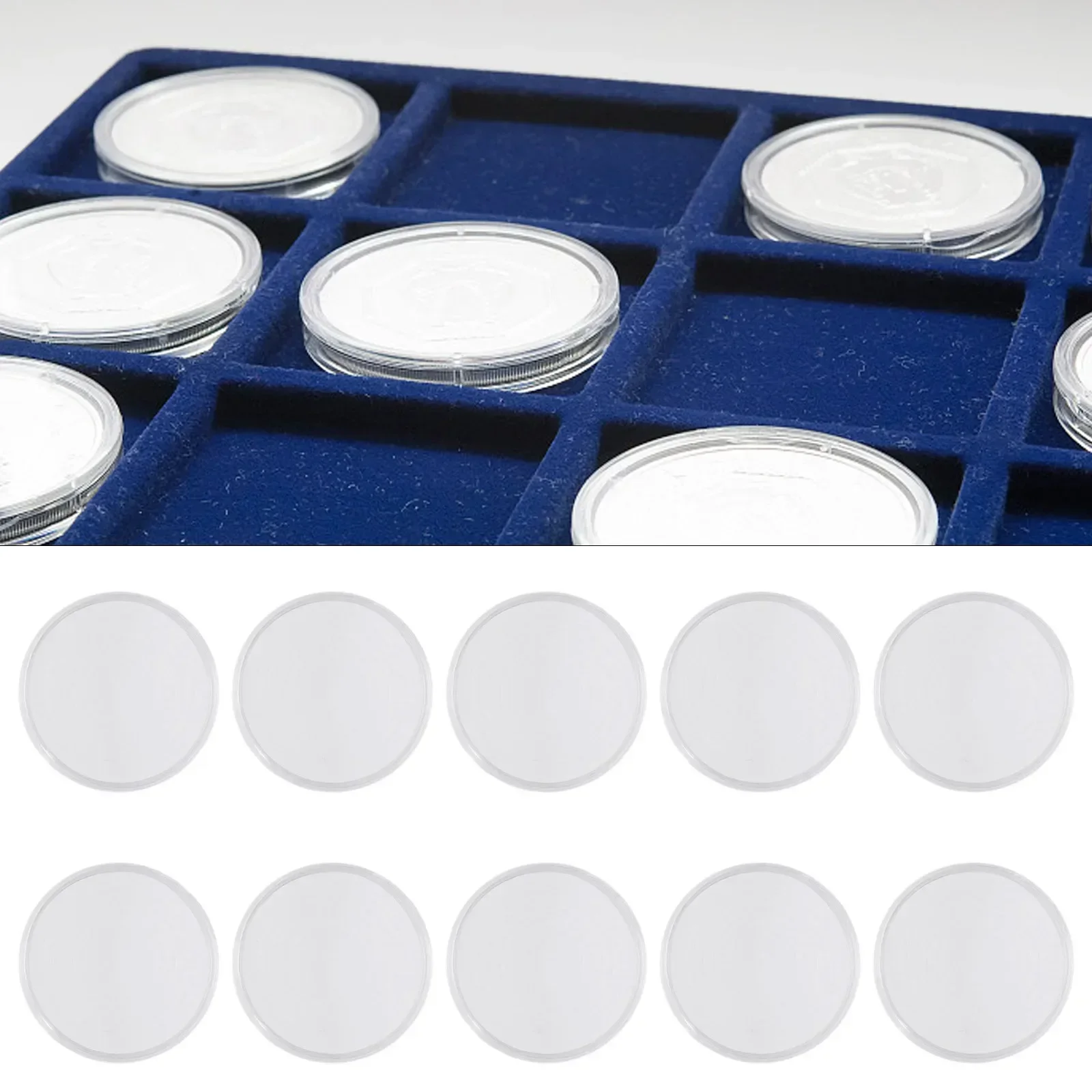 

10/25pcs 46mm Transparent Plastic Coin Holder Coin Collecting Box -=Case For Coins **Storage Capsules Protection Boxes Container