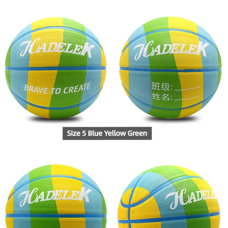 Pallacanestro in gomma per bambini, taglia 5, gioco di allenamento all'aperto per la scuola primaria, basket, resistente all'usura, alta elasticità, buona sensazione sulla mano