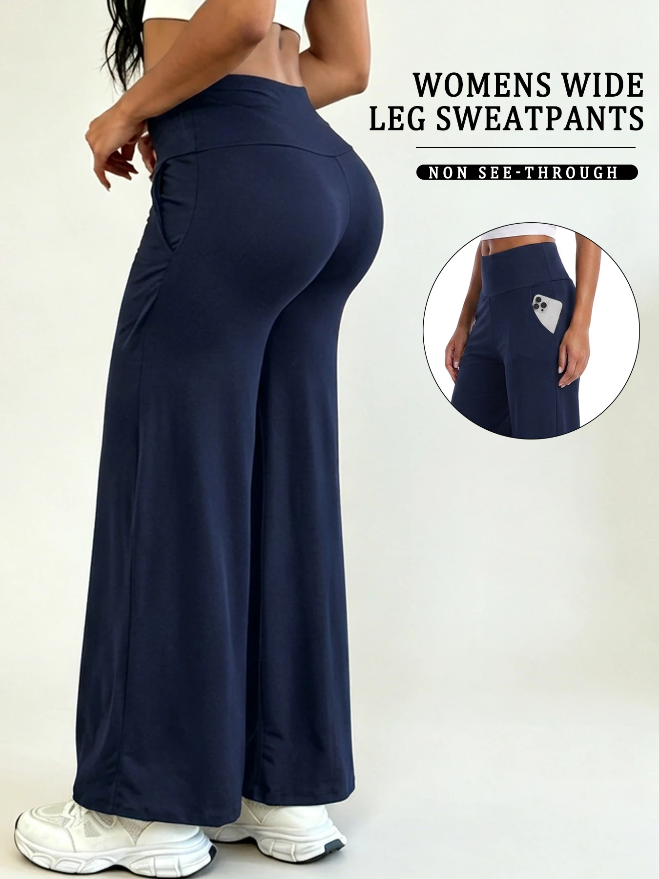 Womens Wide Leg Sweatpants with Pockets Super Soft Loose Fit Athletic Sweatpants
