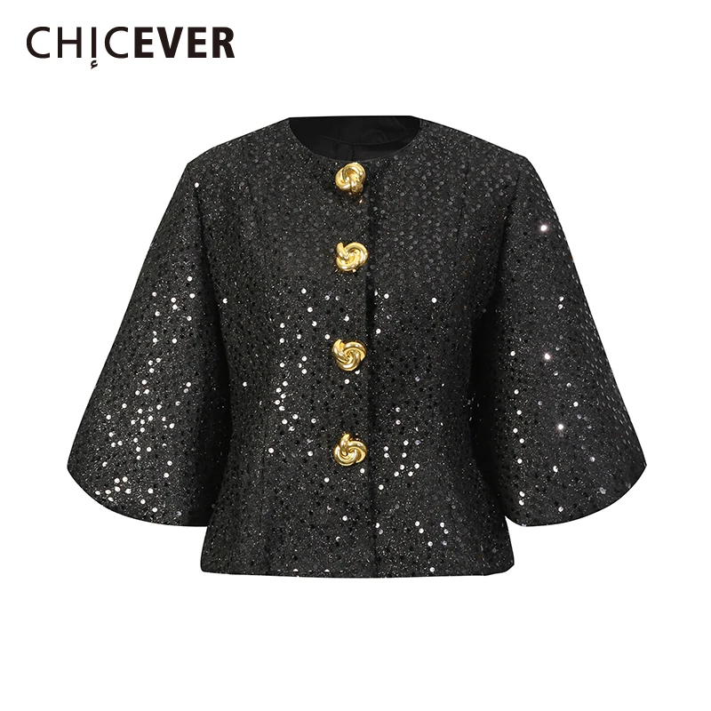 

CHIEVER Solid Spliced Sequins T Shirt Female O Neck Long Sleeve Loose Gentle Intellectual Women's T Shirts Autumn Fashion Style