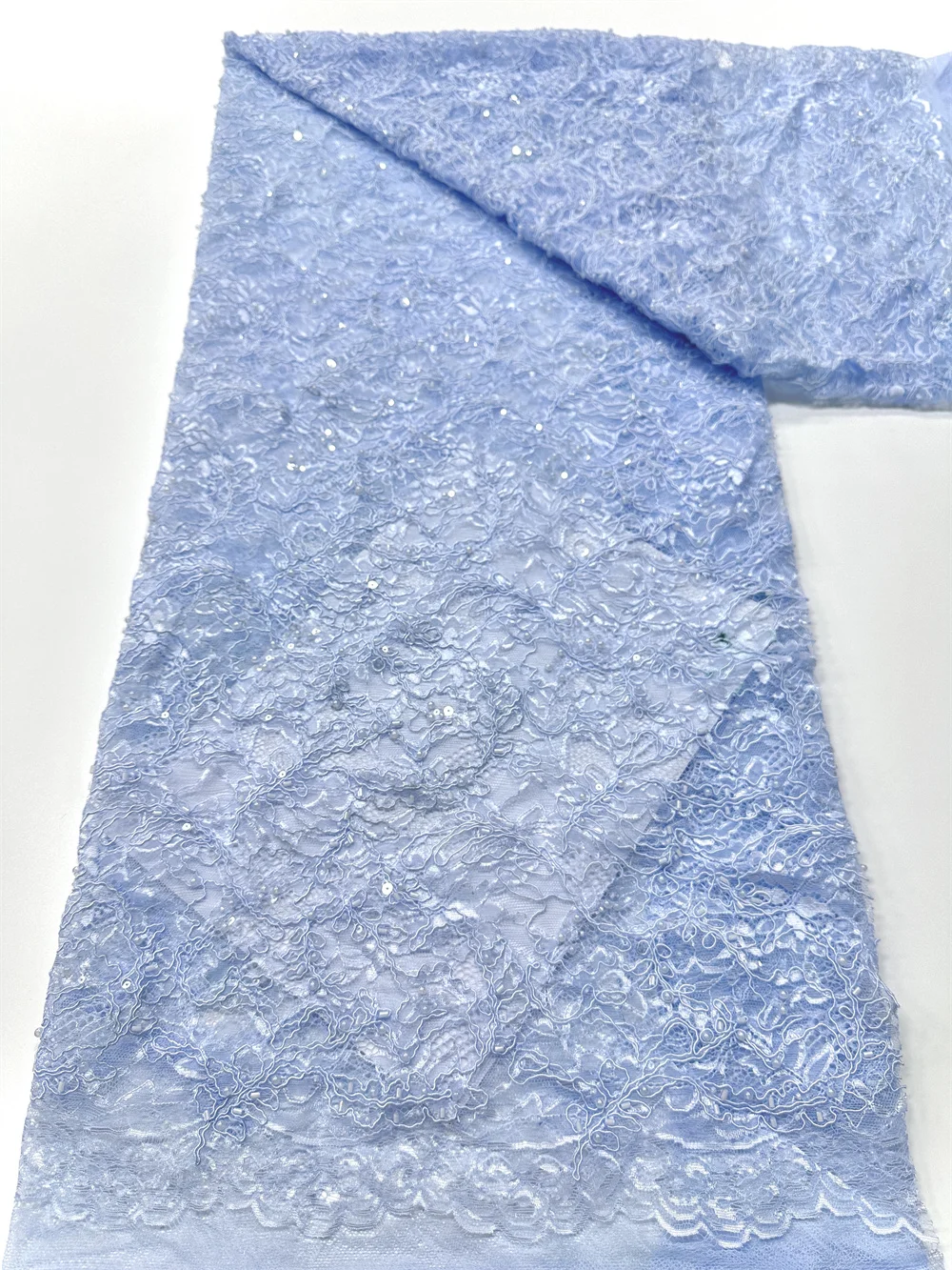 African Tulle Lace Fabric With Sequins 2025 High Quality French thick line Mesh Groom Lace Fabric Nigeria for Sewing Party Dress