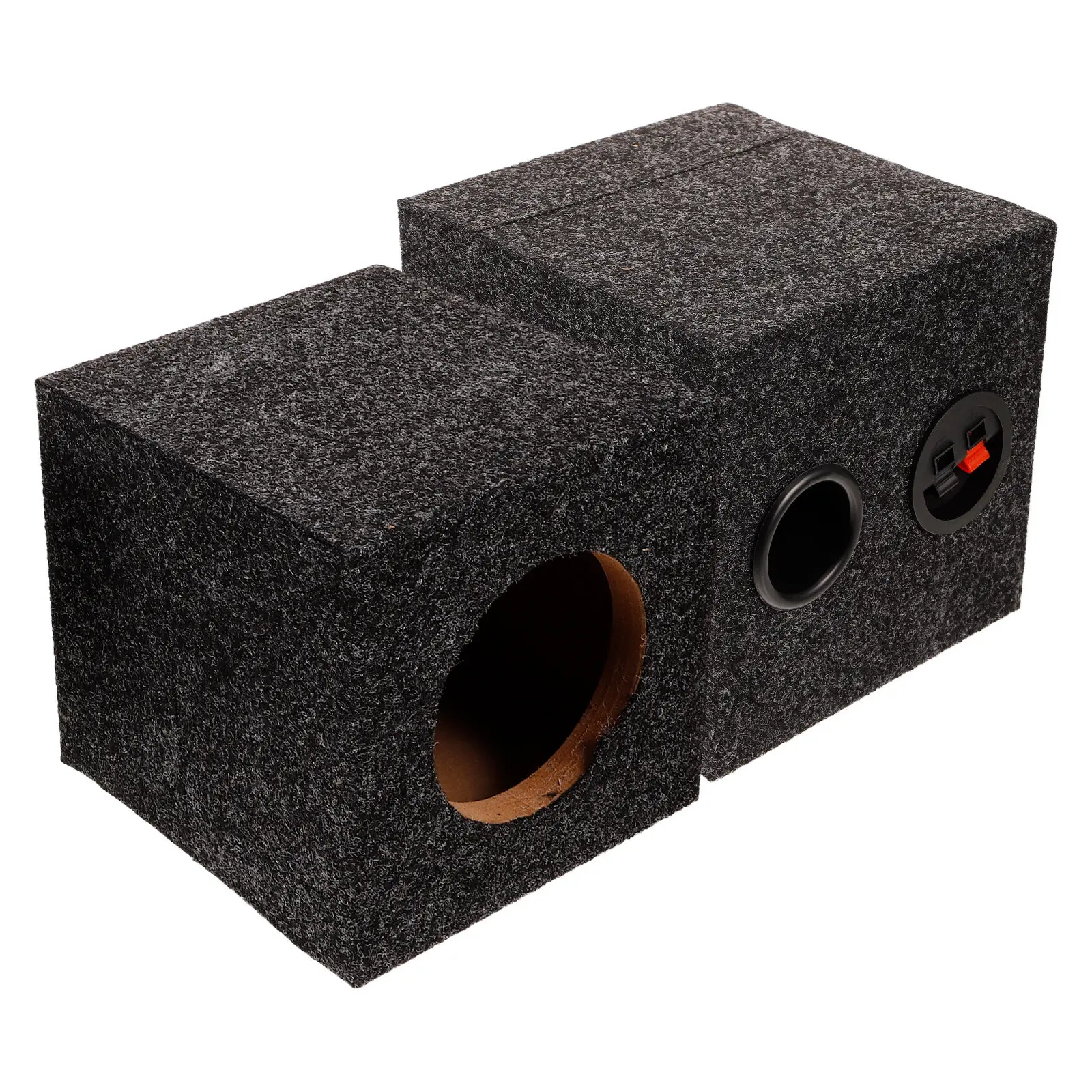 

1 Pair Subwoofer Box Car Audio Speaker Enclosure Single Universal Ported Wooden Cabinet For Diy Upgrade Carpeted Sub Box