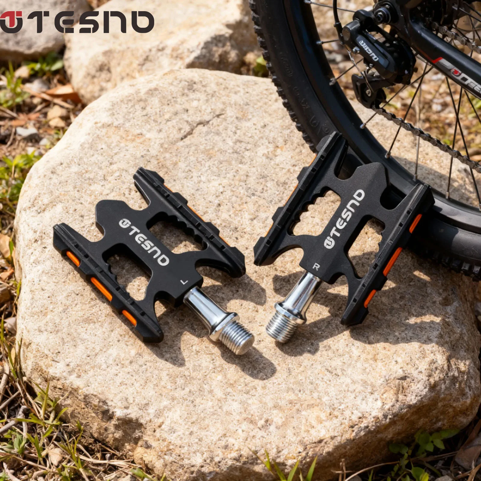 

Велосипедные педали TESNO Mtb, сверхлегкая быстросъемная велосипедная педаль, нескользящая складная подставка для велосипеда из алюминиевого сплава для MTB Road BMX