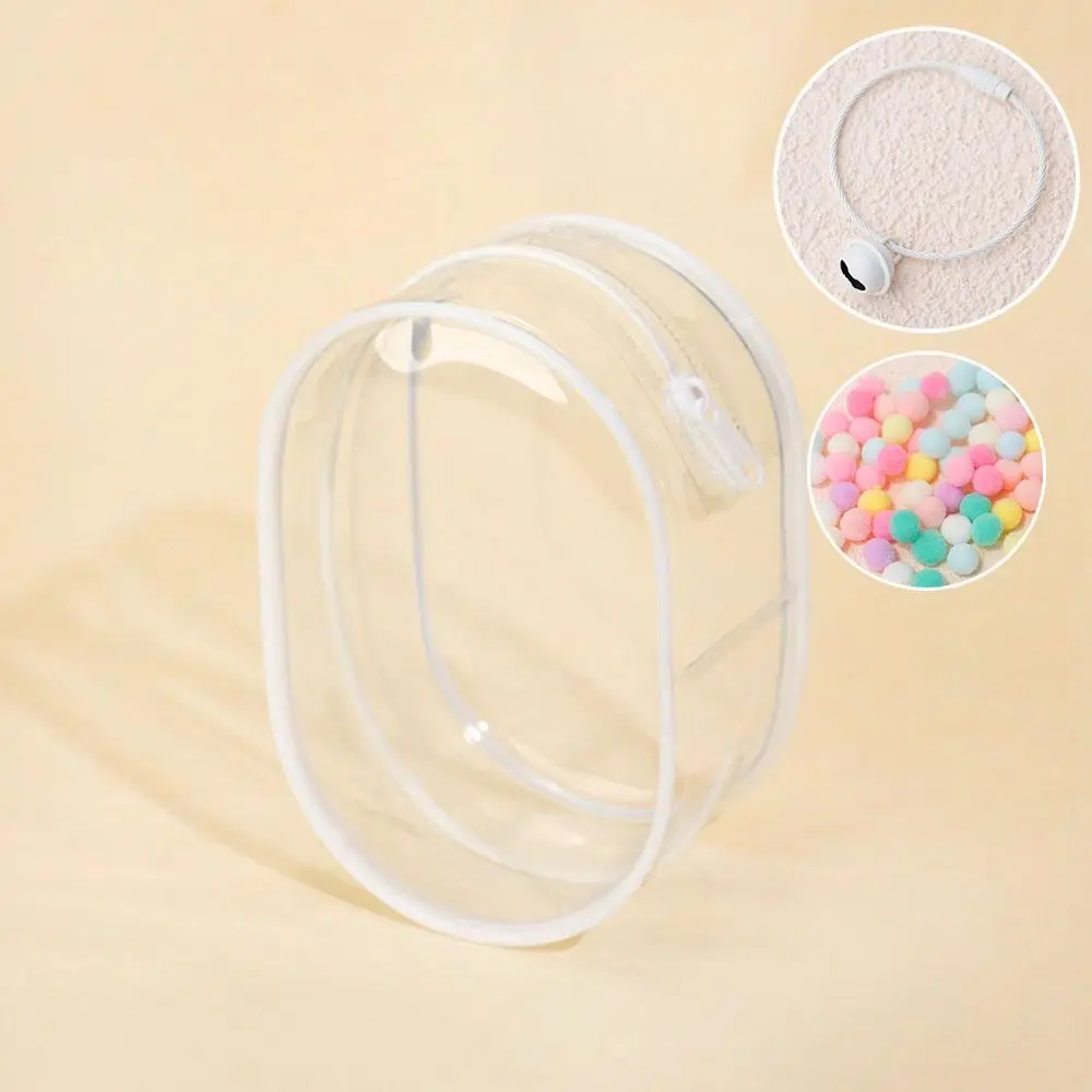 With Bell Keychain Clear Outdoor Doll Bag Display Hairball Doll Storage Pouch PVC Clear Transparent Outdoor Doll Display Bag