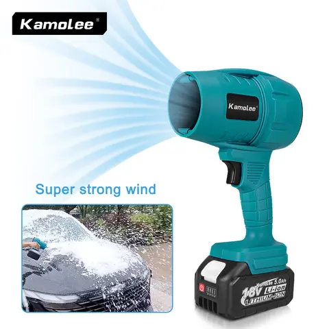 Kamolee 200 메터/초 터보 제트 팬 2000W 무선 전기 공기 송풍기 18v/21V 배터리 용 폭력적인 휴대용 전동 공구