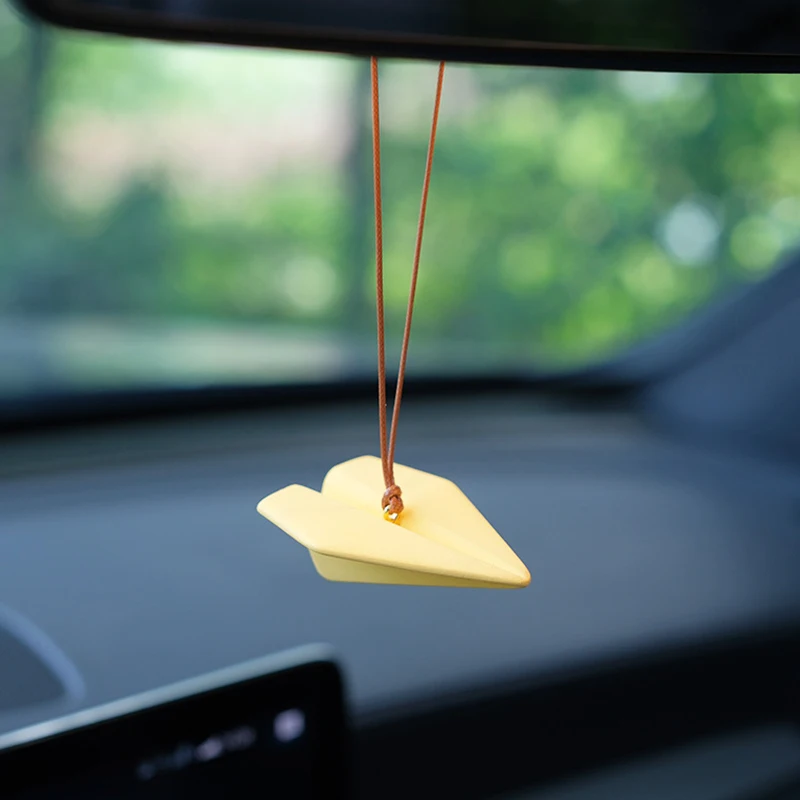 Paper Airplane Car Charm Paper Plane Car Pendant Car Aroma Diffuser Rearview Mirror Pendant Car Interior Decoration image 6