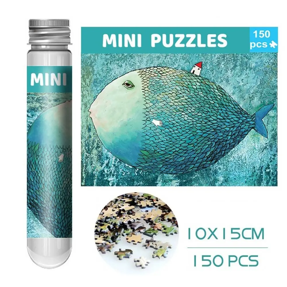 

150PCS/Set Cartoon Oil Painting Jigsaw Puzzles Gifts Mini Oil Painting Jigsaw Test Tube Puzzle Game Adult Children