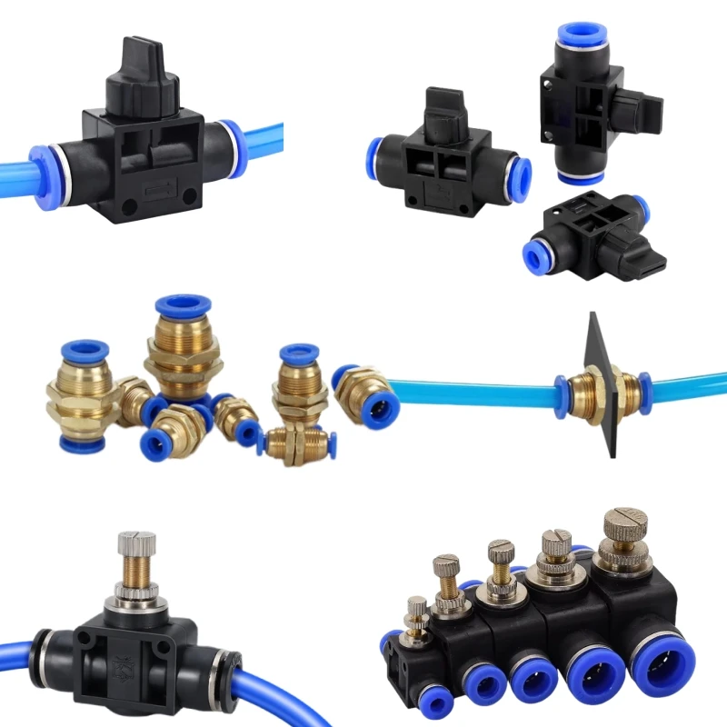 ملحقات هوائية الأنابيب موصل سريع البلاستيك دليل صمام HVFF المبيعات المباشرة PM صمام الخانق PA الأنابيب التوصيل PP4 6 8 10 12 مللي متر #4