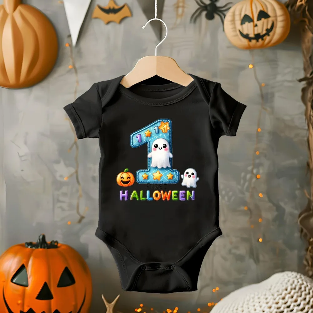 My 1st Halloween Printed Baby Rompers Halloween Outfit Bodysuit Newborn Infant Short Sleeve Jumpsuit Toodler Halloween Clothes