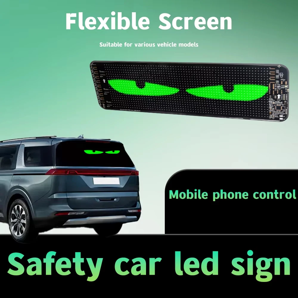 عيون الشيطان مصباح ليد للسيارة مرنة الرقمية التمرير شاشة LED بلوتوث APP التحكم مخصص النص نمط الرسوم المتحركة LED تسجيل
