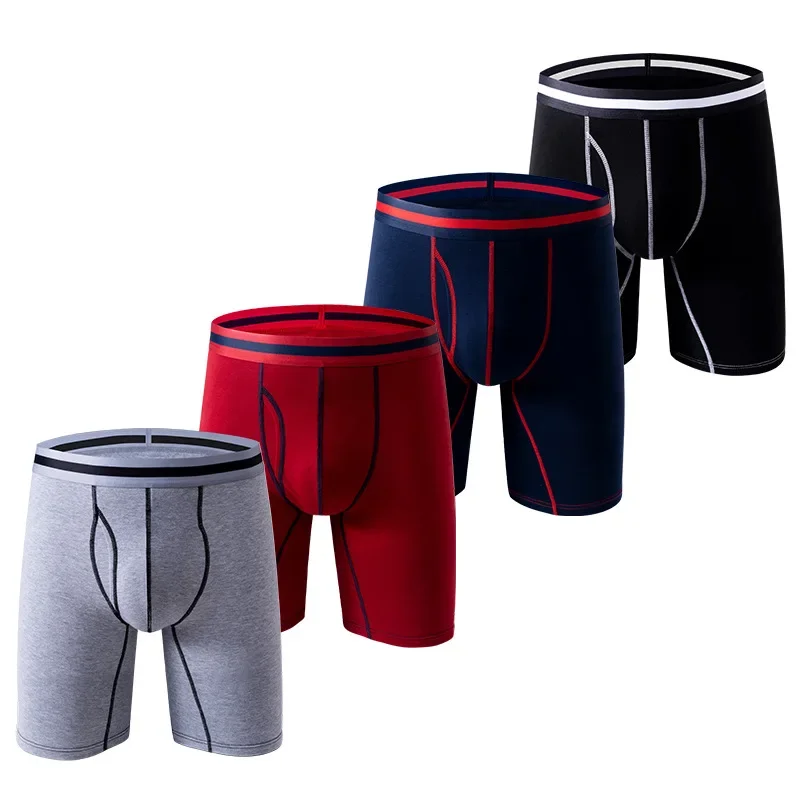 

Men's underwear pure cotton boxer briefs plus lengthened fitness underwear men's sports boxer briefs