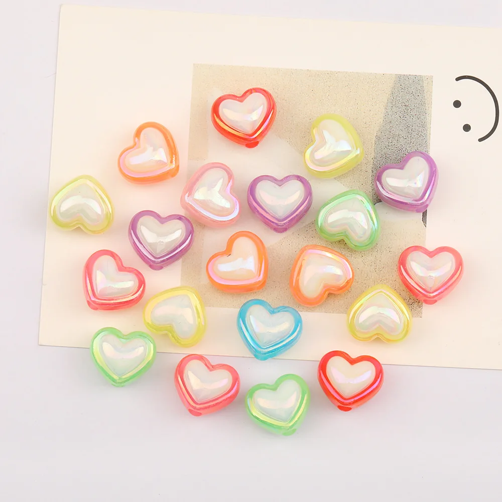 

Cordial Design 270Pcs 15*18MM DIY Beads Making/Heart Shape/Aurora Effect/Acrylic Beads/Hand Made/Jewelry Findings & Components