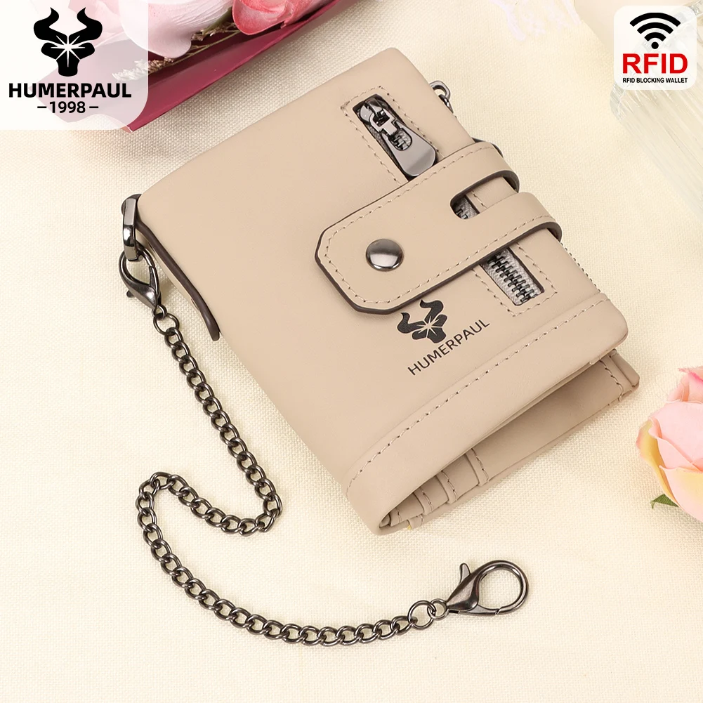 

HUMERPAUL Fashion Leather Men Women Wallet Hasp Zipper Short Money Wallets with Card Holder and Coin Purse RFID Money Bag