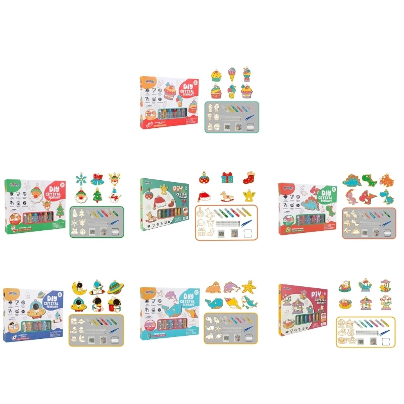 Kits manualidades con colgante cristal para ventana para niños, decoración para hogar, regalo Navidad, para