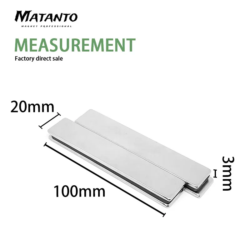 1/2/5PCS 100x20x3mm  Strong Block Rectangular Magnets Rare Earth Permanent Neodymium Magnet Big Magnetic Sheet 100*20*3 mm