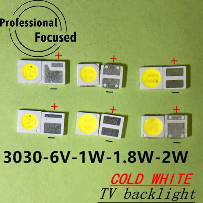 100pcs 3030 Backlight High Power LED DOUBLE CHIPS 1w 1.5W 2w 3V-3.6V 6v lextar JUFEI AOT Cool white PT30A66 TV