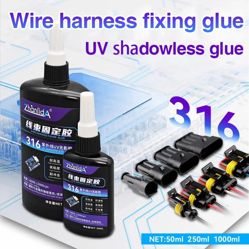 

50/250ML Cable Fixing UV Glue Transparent Adhesive Wire Harness Sealant Glue Circuit Board Electronic Component Fix Protection