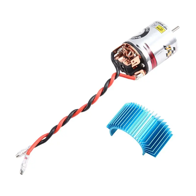 

WOTT-For 1:10 RC Car Crawler Axial SCX10 AXI03007 90046 Redcat Gen8 Brushed Motor Waterproof 540 With Heat Sink 40T