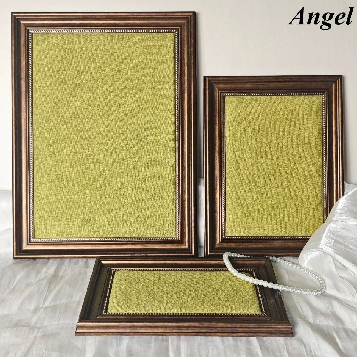 Vintage French Style Photo Frame Jewelry Organizer - Desktop Wooden Display Rack with Secure Hold for Necklaces, Earrings