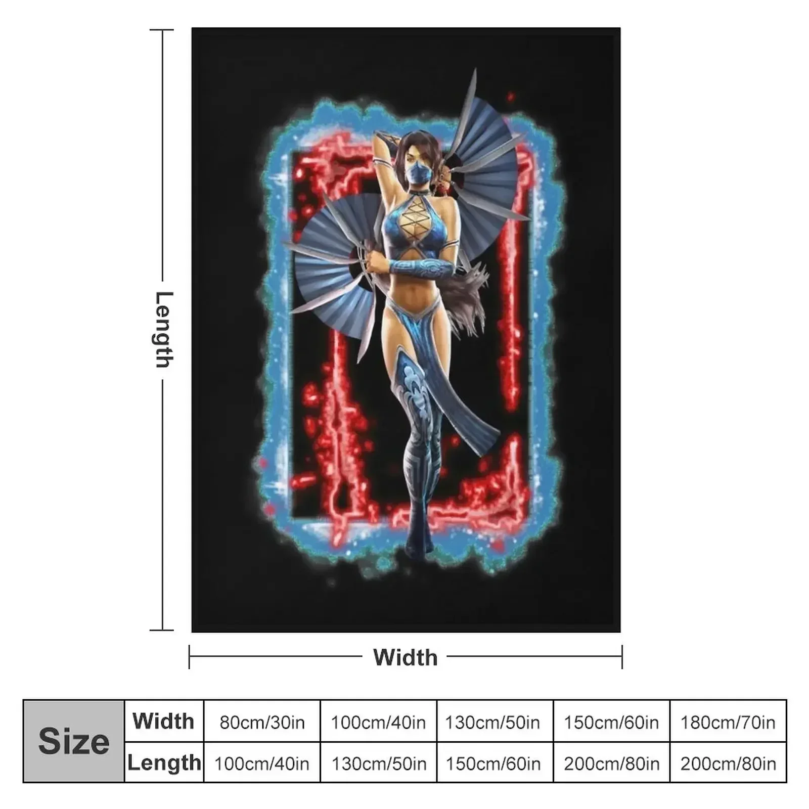 Mortal Kombat - MK9 - Kitana Art - 915207733 Throw Blanket Soft Big valentine gift ideas Soft Beds Fashion Sofas Blankets