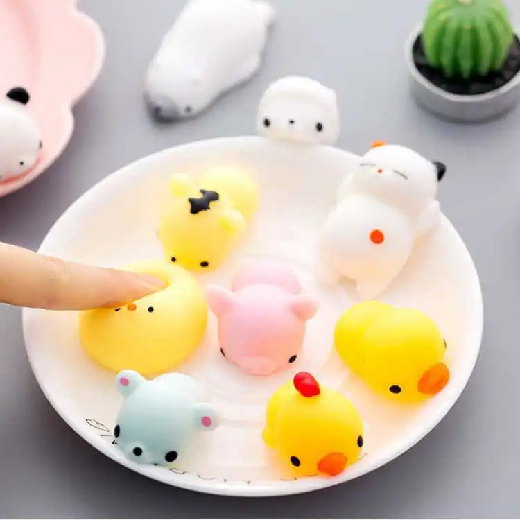 10 pièces Mochi Squishy animaux Fidget presser soulagement du Stress jouets sensoriels fête salle de classe anniversaire cadeaux de noël pour enfants garçons filles