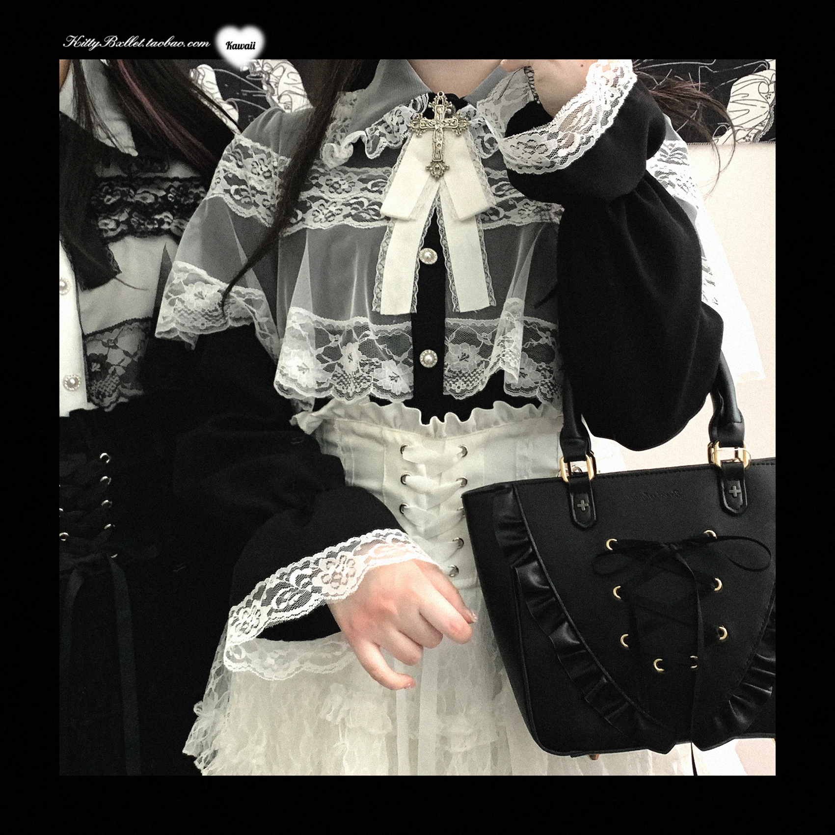 Japanese Mine Style Lace Splicing Short Skirts High Waist Lace-up A-line Heart Leather Buckle Sweet Versatile Mini Skirt Women