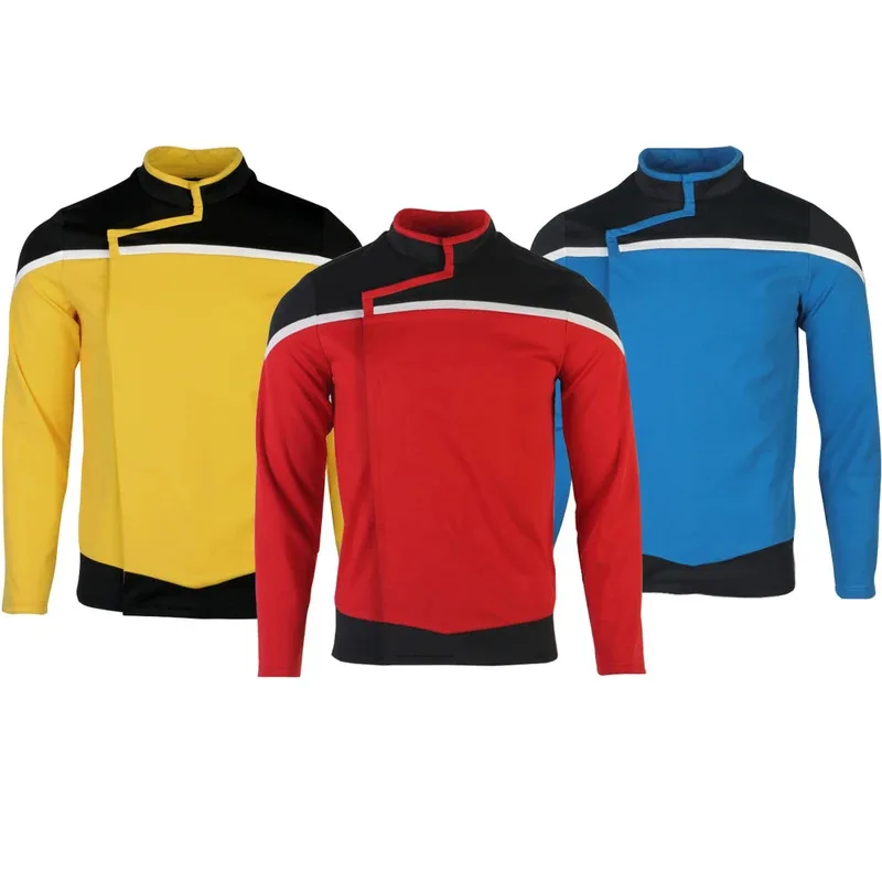 

Star Lower Decks Trek Freeman Rot Uniform Ensign Rutherford Yellow Blue Top Shirts ST Halloween Costume Man Woman Prop
