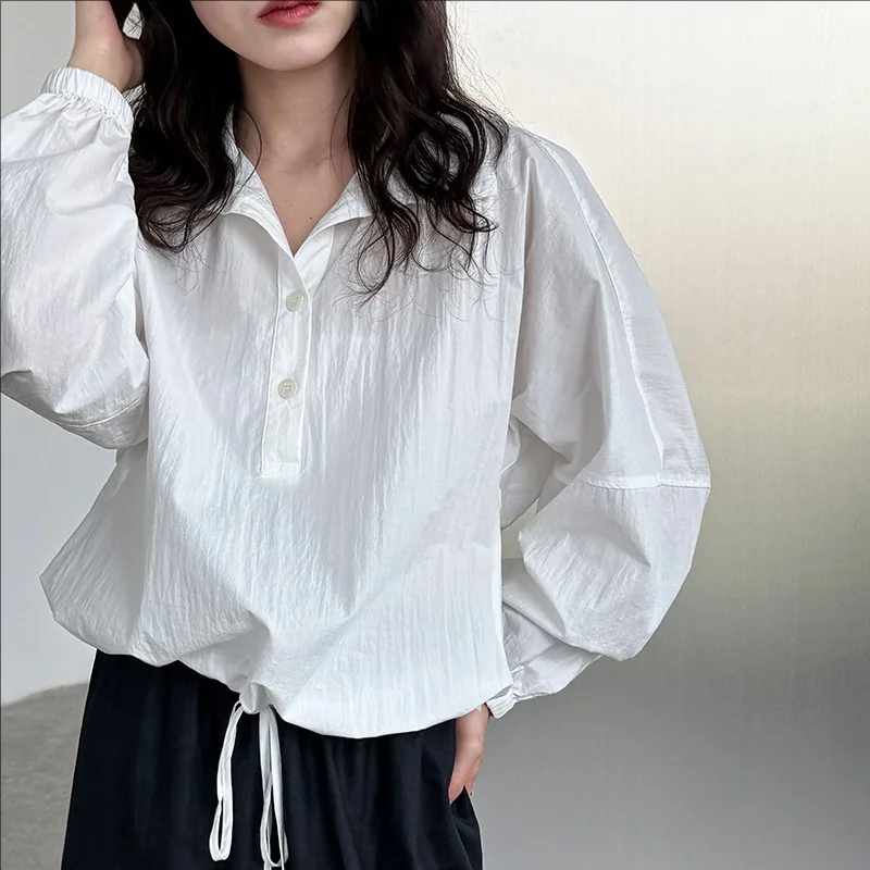 

Осенний новый повседневный свободный топ с длинными рукавами, пуловер, рубашка, женская одежда