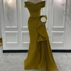 Prom Dress Formal Saudi Arabia Dearin Off-the-shoulder A-line Floor Length Skirts Ruffle Bespoke Occasion Dresses Evening Gown