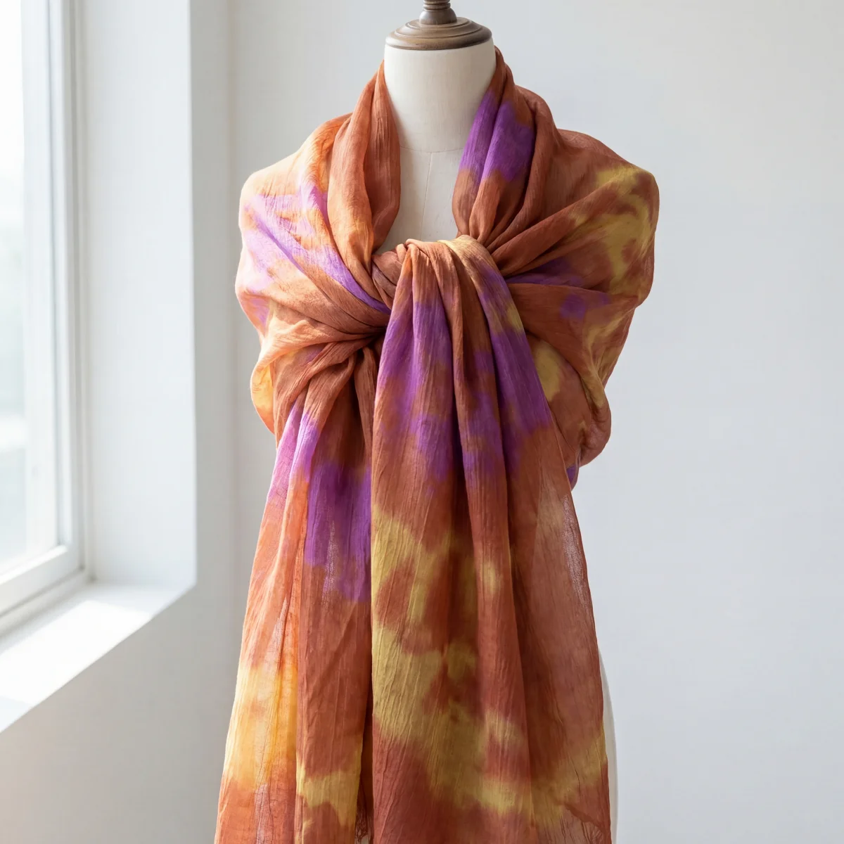 New Tie-dye Cotton Rayon Scarf Crinkle Design Hijab Middle Eastern Scarf Wrap Popular Solid Dubai Headwrap